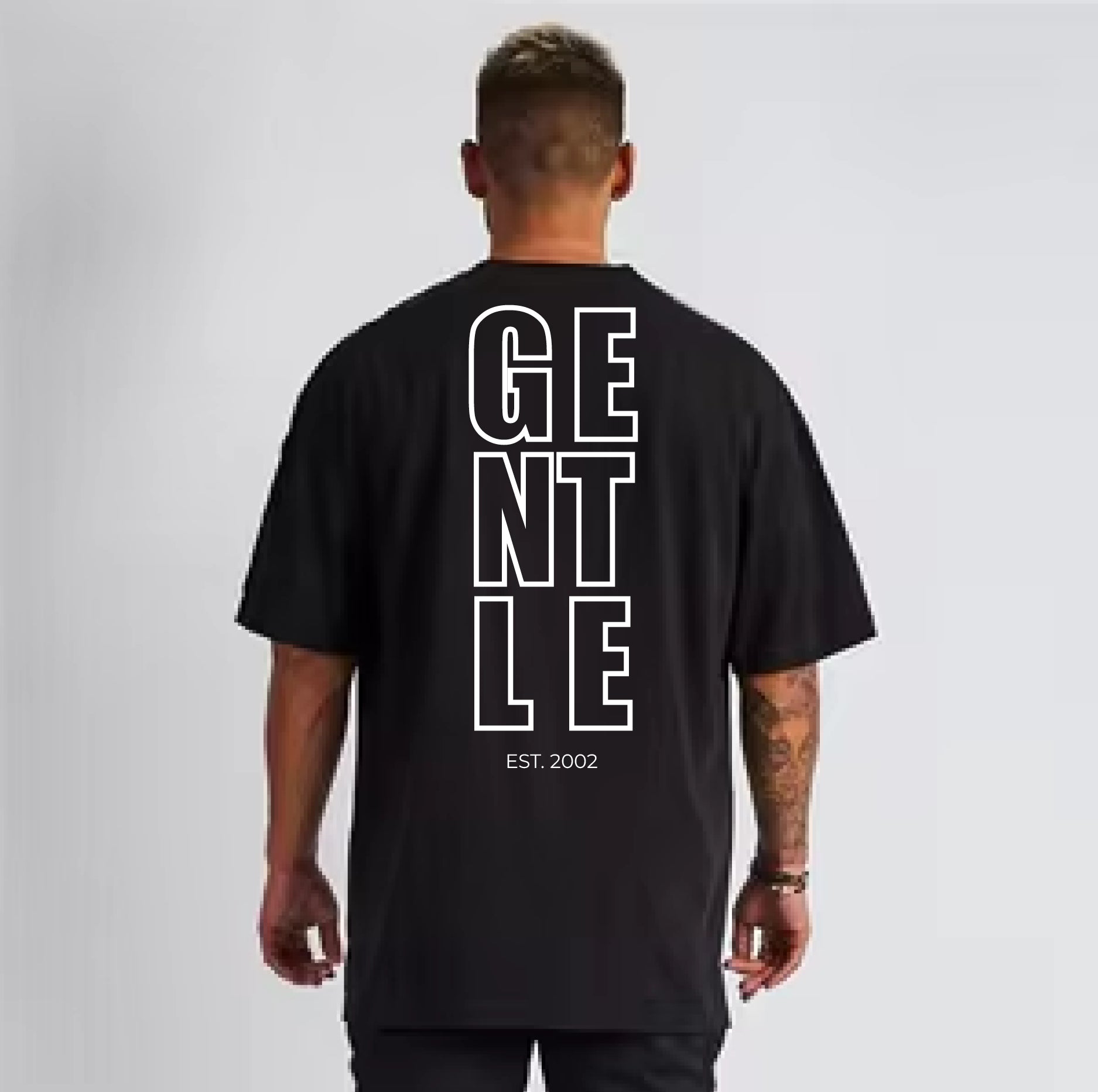 Vorderansicht des Gentle Oversized T-Shirts 01 von GrindTrap aus 100 % Premium-Baumwolle mit hochwertigem Frontprint