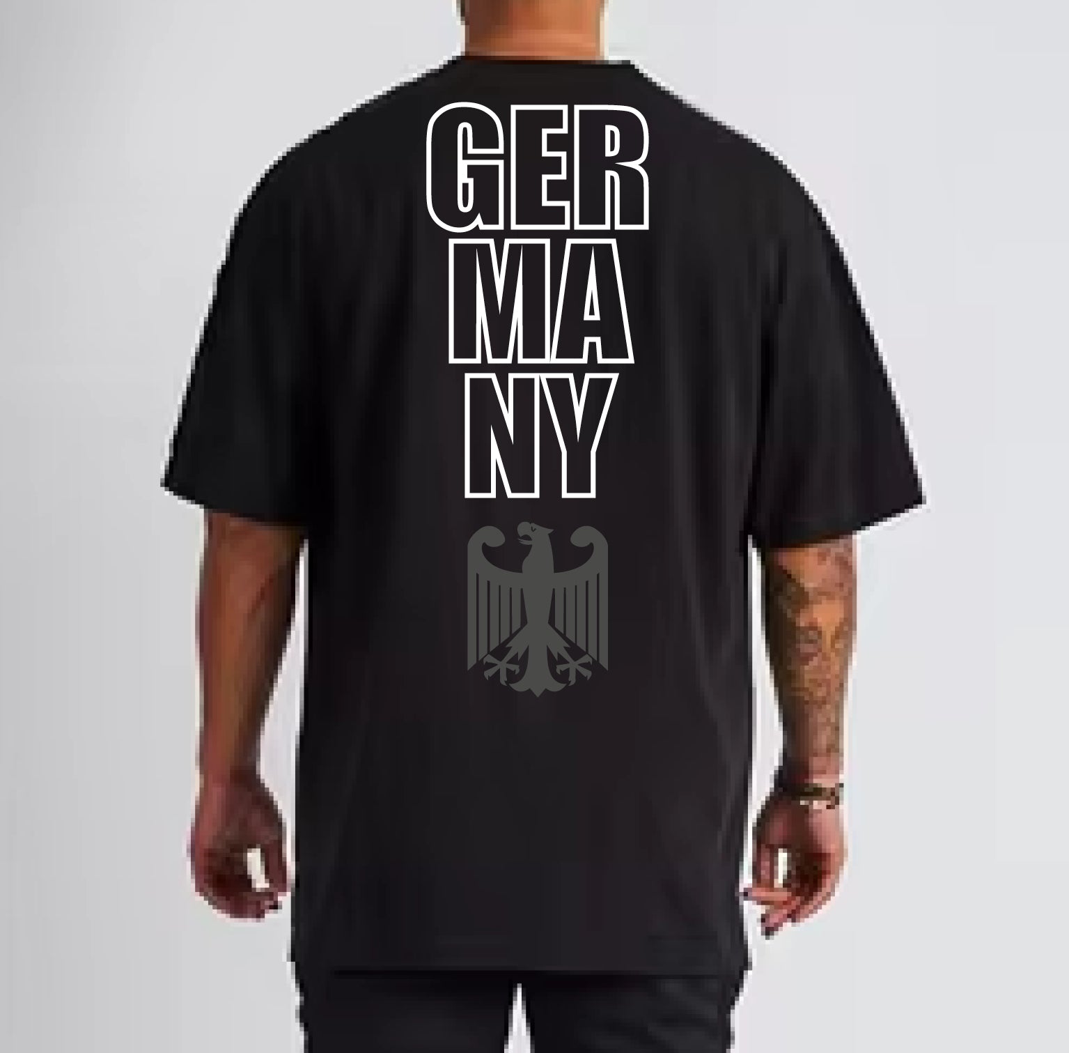 Oversized Herren T-Shirt Germany Outline -mit markantem Deutschland-Design