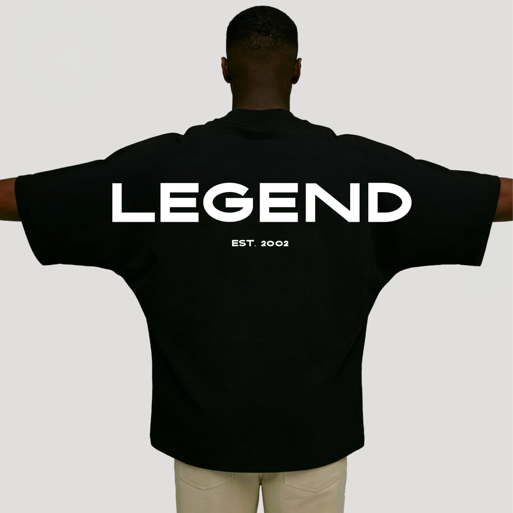 Rückansicht des Legend Oversized T-Shirts 02 von GrindTrap aus 100 % Baumwolle mit großem „LIMITED Since 2002“ Rückenprint