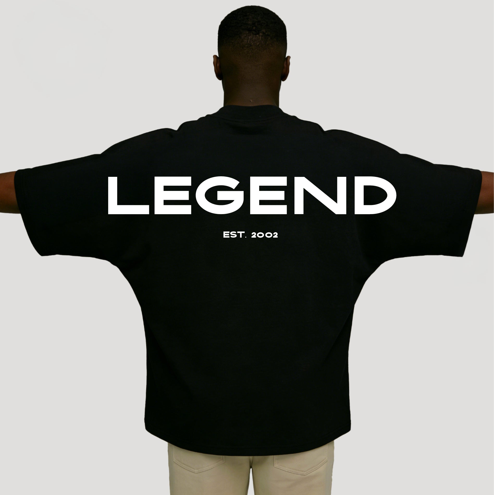 Rückansicht des Legend Oversized T-Shirts 02 von GrindTrap aus 100 % Baumwolle mit großem „LIMITED Since 2002“ Rückenprint